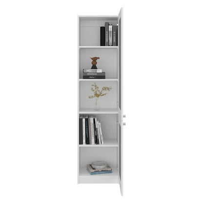 Peony Bookcase - White Engineered Wood File Cabinet