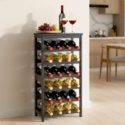 24 Bottle Bamboo Wine Rack - Freestanding Wine Storage
