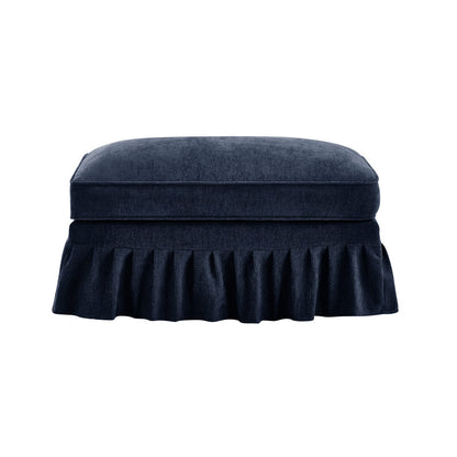 Blue Chenille Ottoman - 35.4" Sofa Ottoman