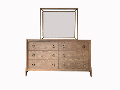 6 Drawer Dresser in Latte Finish - Solid Wood MDF