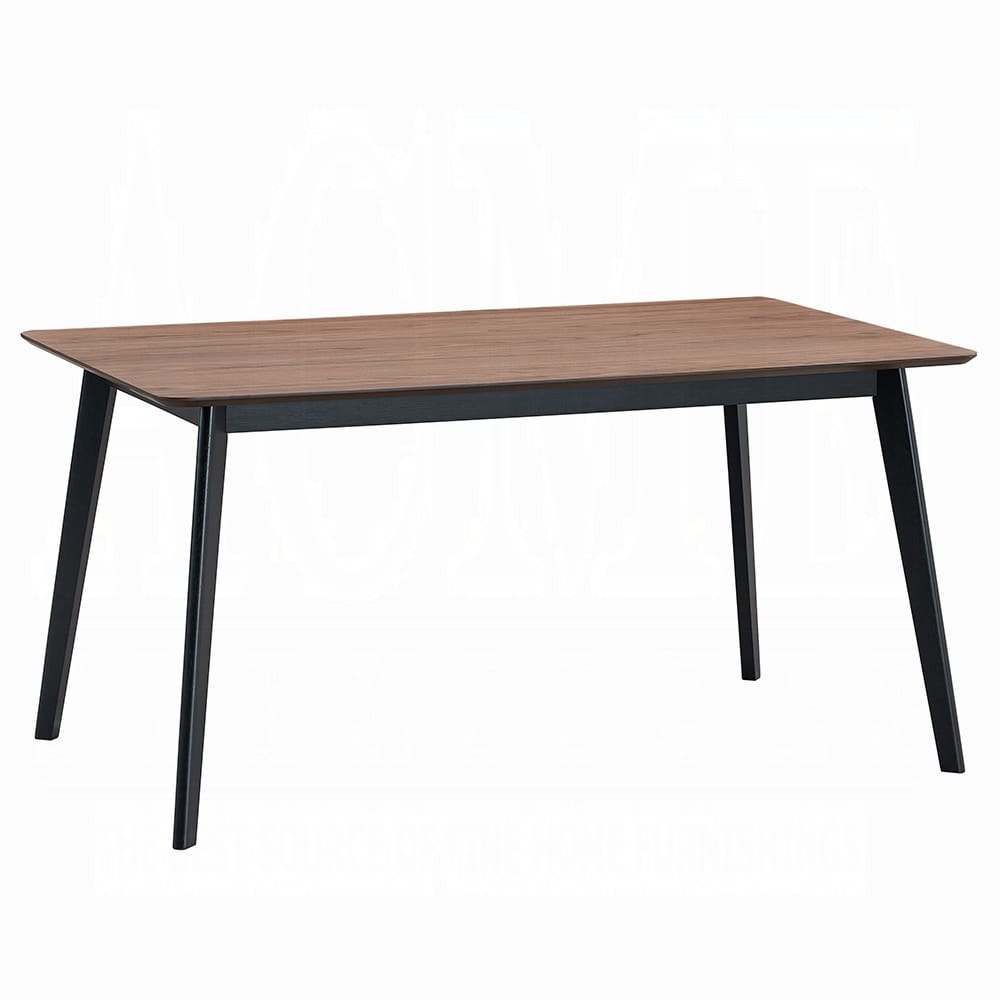 Modern Walnut Dining Table with Black Finish for Kitchen