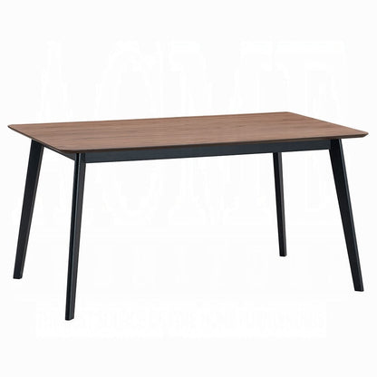Modern Walnut Dining Table with Black Finish for Kitchen