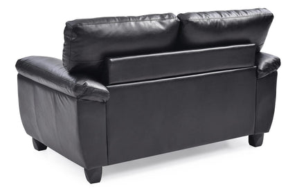 Sleek Black Loveseat - Contemporary Style, Foam Filled