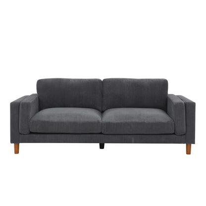 Dark Gray Corduroy 3 Seat Sofa - Modern Style for Living Room