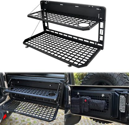 Jeep Wrangler Tailgate Table - 2 Tier Outdoor Camping Desk