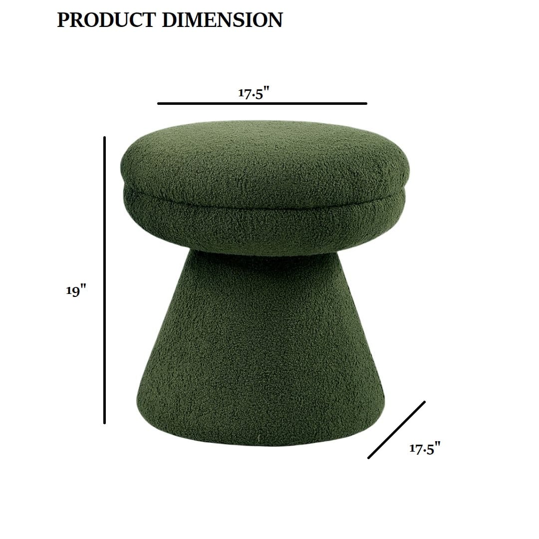 Green Round Accent Stool - Contemporary Bedroom Style