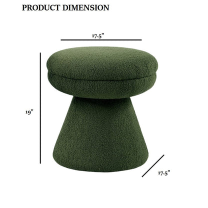 Green Round Accent Stool - Contemporary Bedroom Style