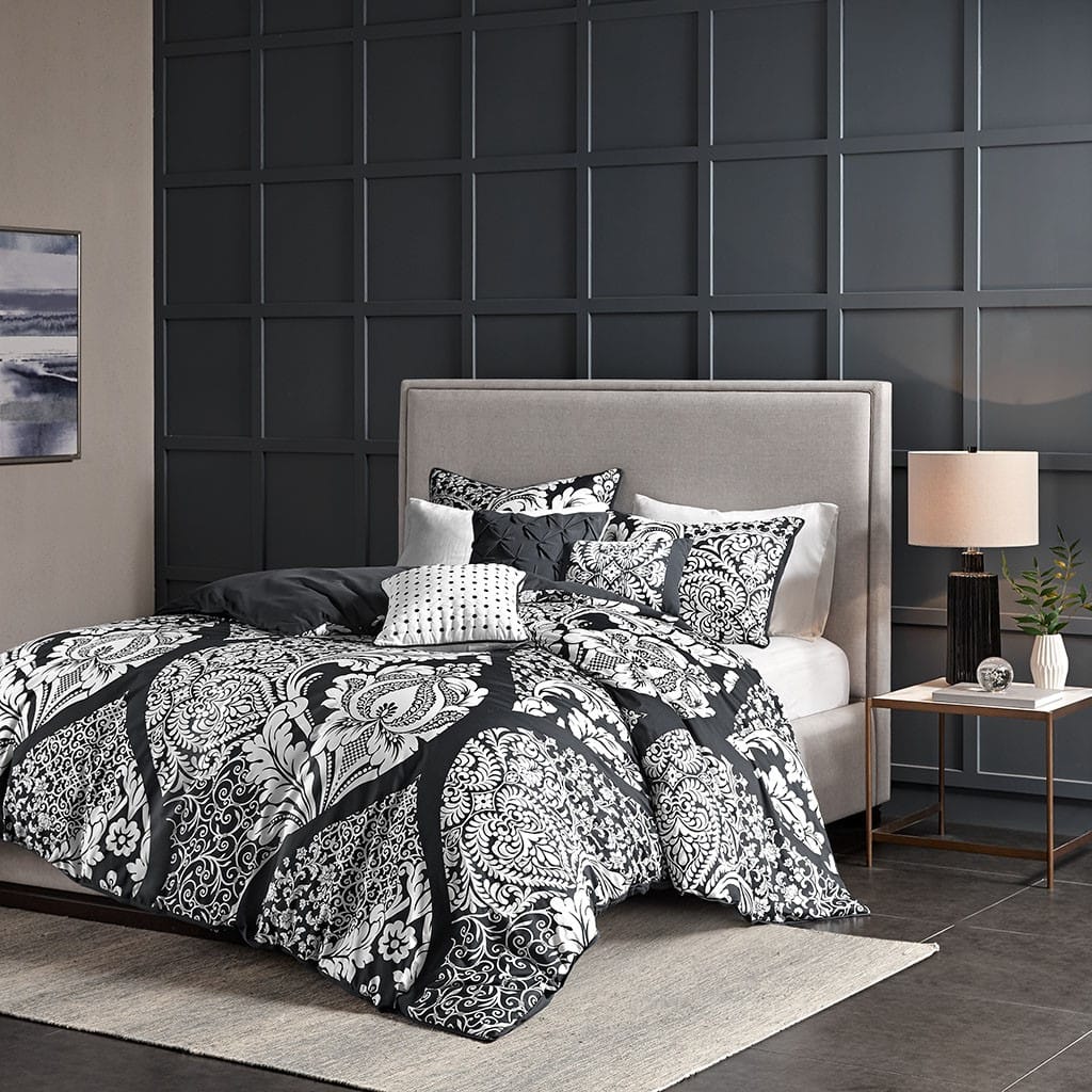 King Size Multicolor Damask Duvet Cover Set - Stylish & Comfortable