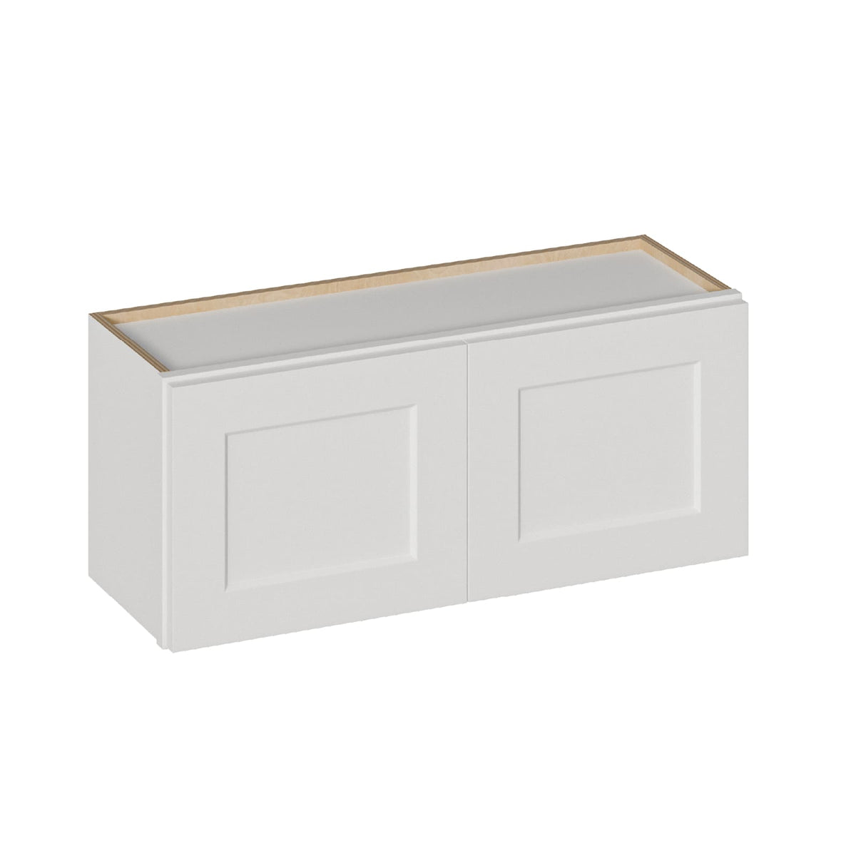 36" White Shaker Wall Cabinet - Solid Wood, Ready to Assemble for Living Room