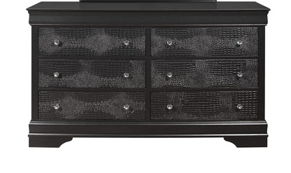 Grey Metallic Wood Dresser - 58.19" Wide Bedroom Storage