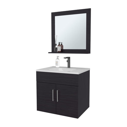 24 Inch Wenge Floating Bathroom Vanity Cabinet