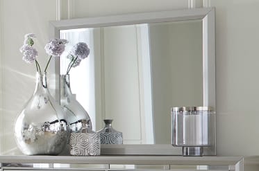 Silver Grey Mirror Vanity with MDF Glass