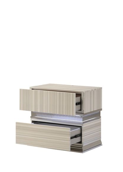 Leonor Nightstand - Gray Modern Storage Side Table
