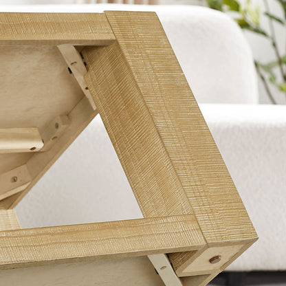48 Inch Natural MDF Coffee Table - Rectangular Living Room Table
