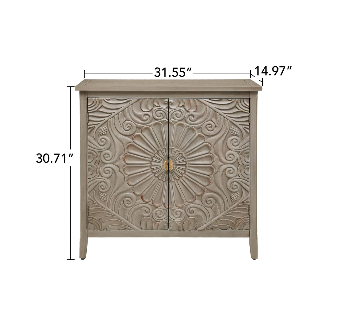 Light Grey MDF Bedroom Cabinet - 31.5" Storage