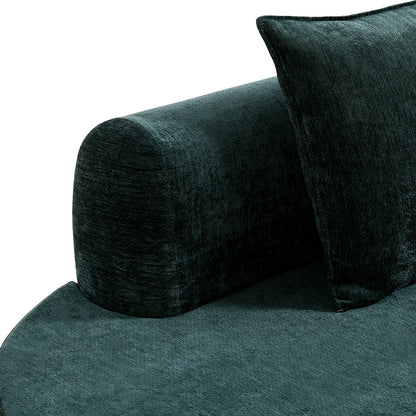 138.6" Dark Green Curved Sectional Sofa - Fully Assembled, 2-Piece Set