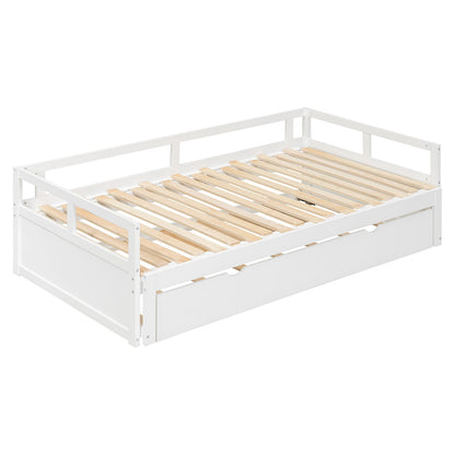 Extending Daybed with Trundle - White Solid Wood