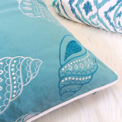 Light Blue Velvet Pillow Covers Set of 2, 20x20 Accent Pillows