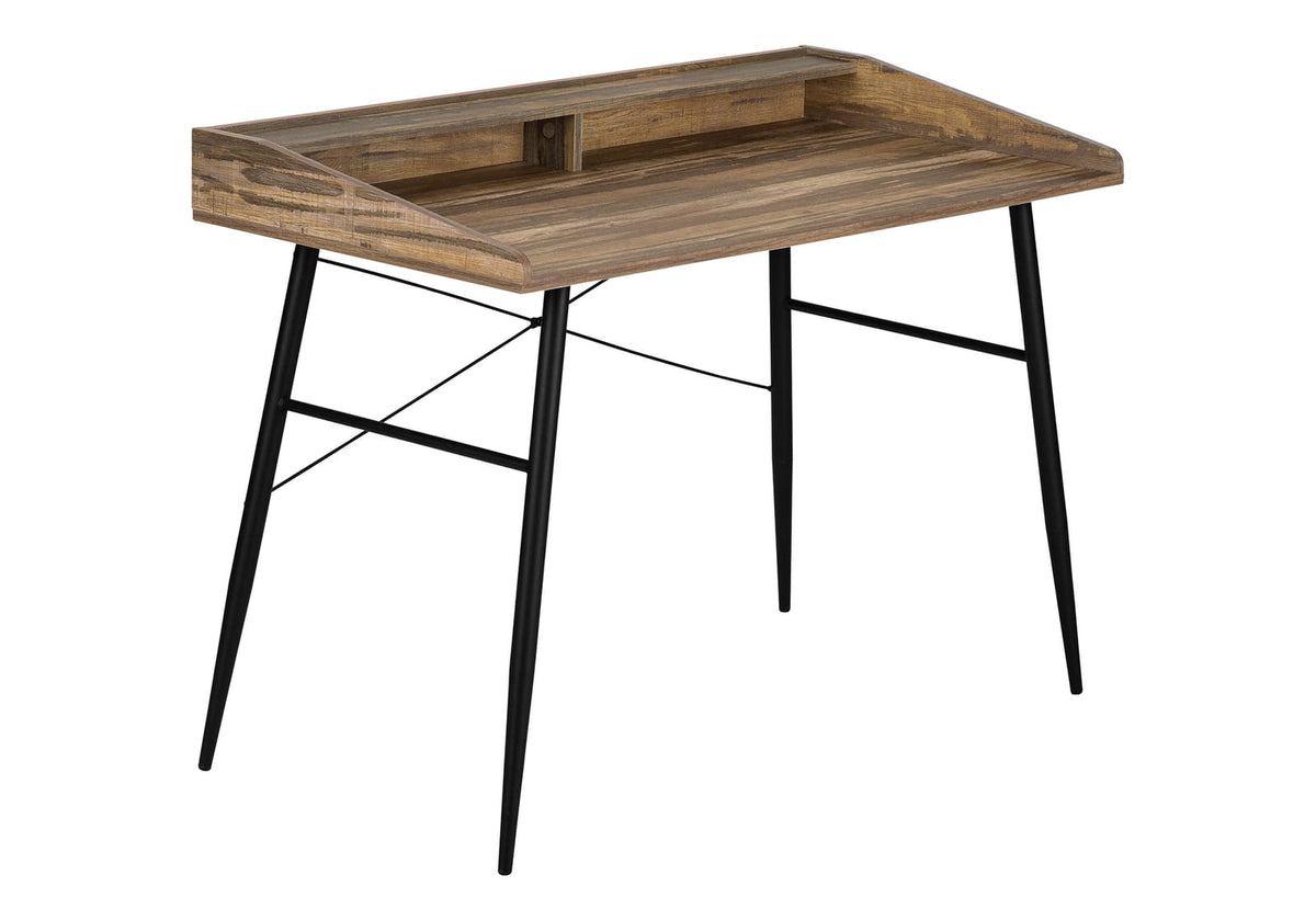 Computer Desk, Home Office Desk - 48"L Brown Laminate Storage Shelves