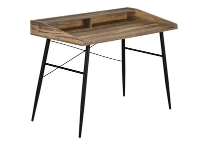 Computer Desk, Home Office Desk - 48"L Brown Laminate Storage Shelves