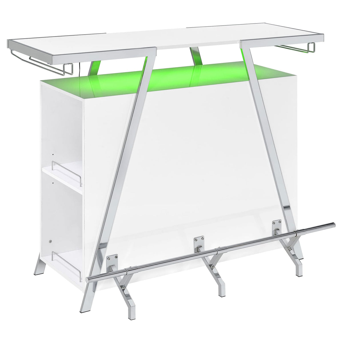 Gloss White Modern Bar Cabinet with Storage