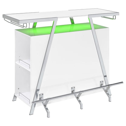 Gloss White Modern Bar Cabinet with Storage