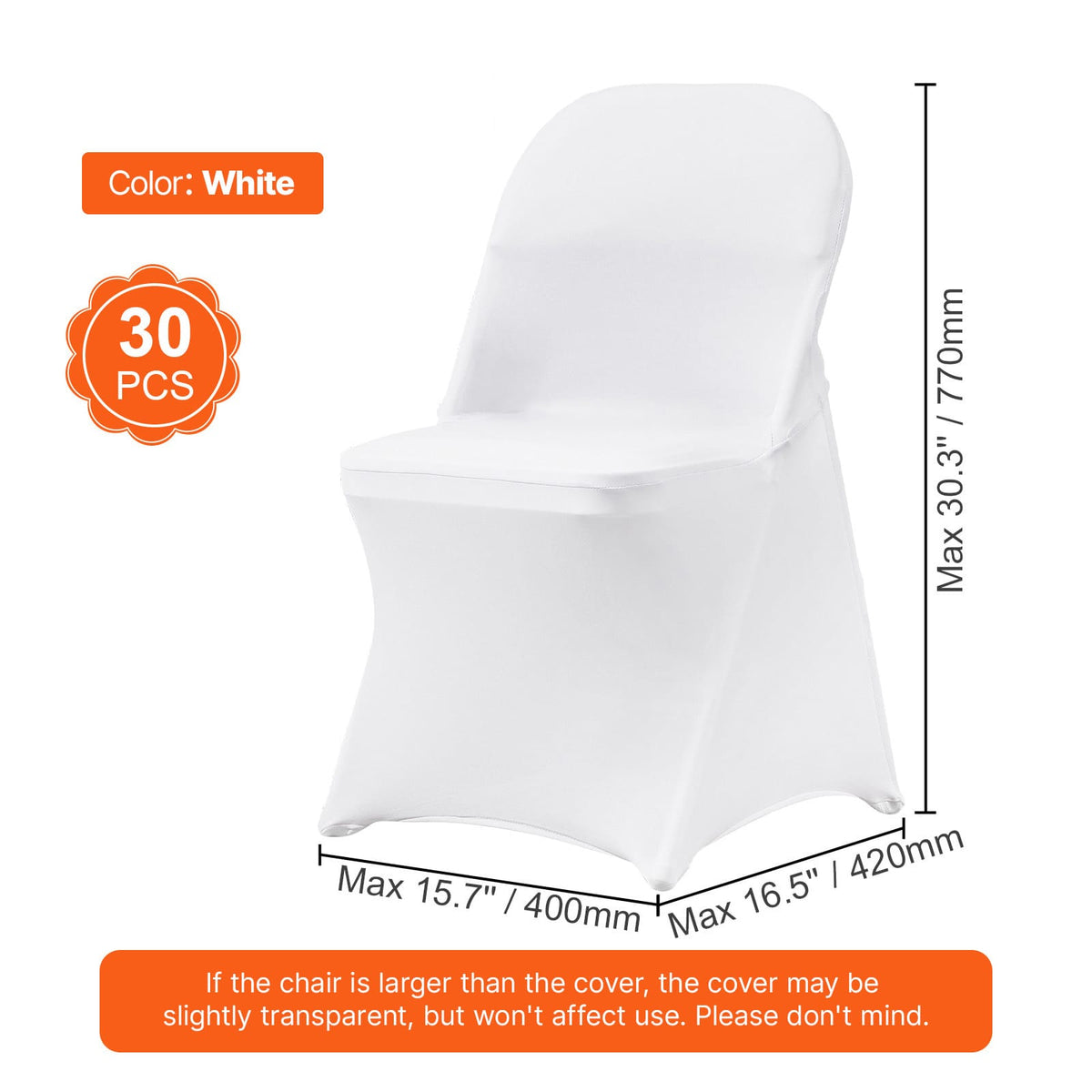 White Polyester Blend Chair Covers - 30 Pack