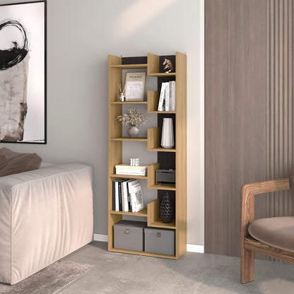 Modern Light Oak Particle Board Storage Cabinet for Office Workspace