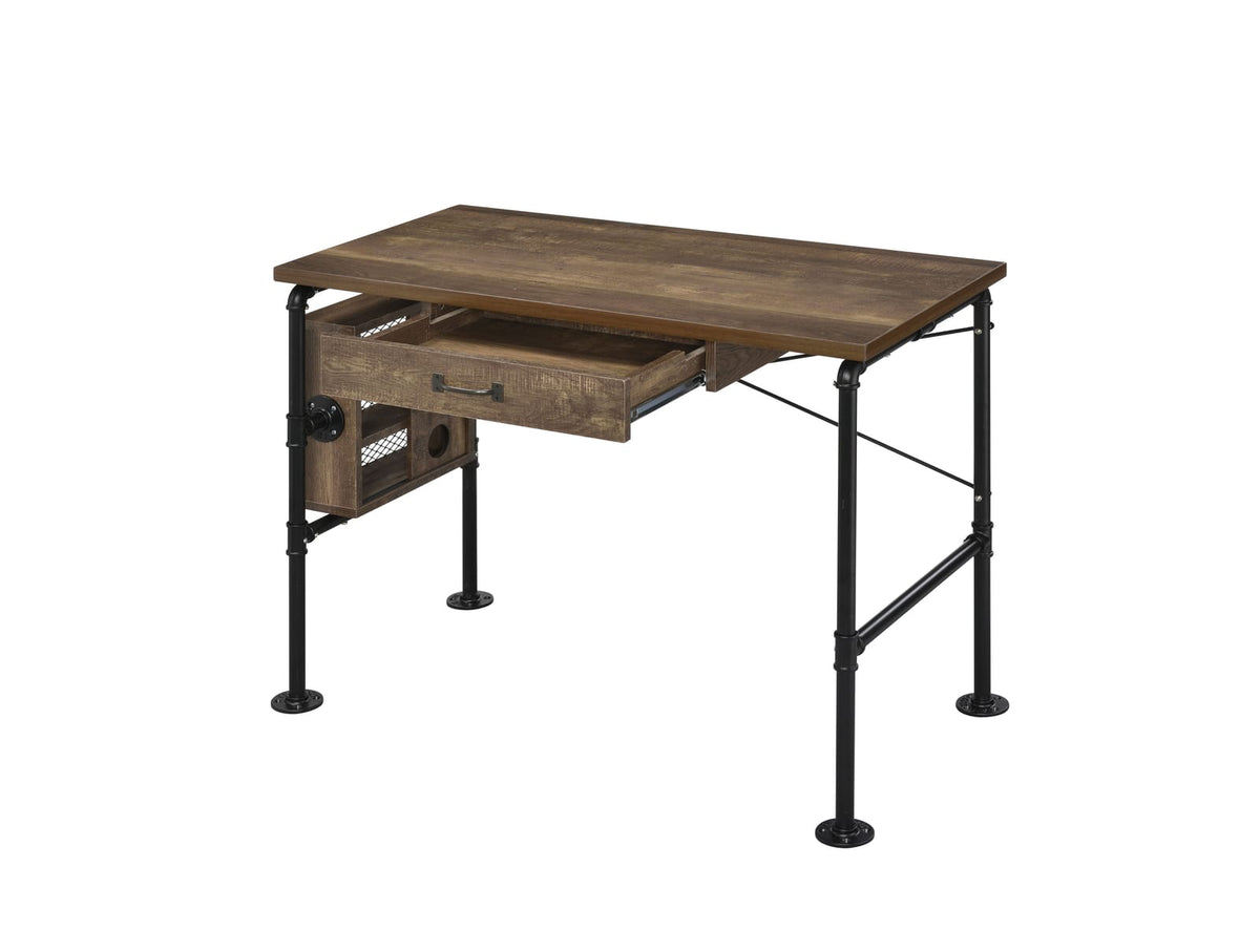 Black Oak Writing Desk with Storage Drawer