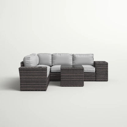 Grey Wicker Patio Furniture Set 8 Piece