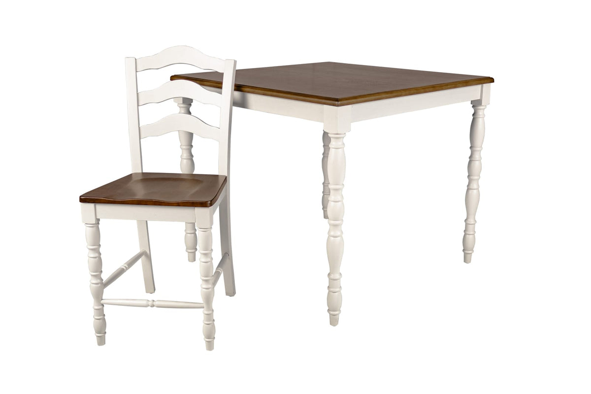White Square Dining Table Set with 4 Chairs for Dining Room
