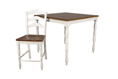 White Square Dining Table Set with 4 Chairs for Dining Room