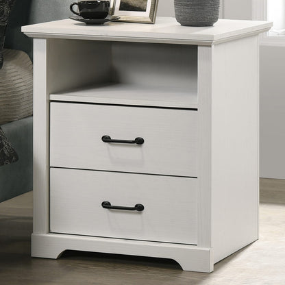 Elettra White 2-Drawer Nightstand - USB Charging Ports