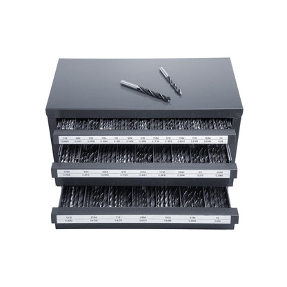 Gray Steel Drill Bit Organizer Cabinet - 3 Drawers