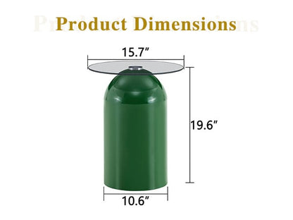 Round Glass Coffee Table - Green Tempered Top
