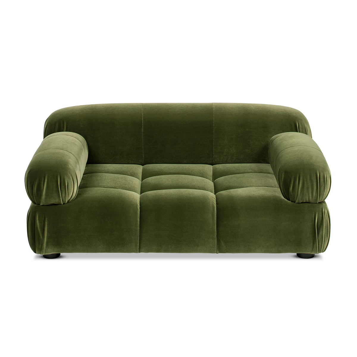 Small Velvet Pet Bed Olive Green Sofa Style For Dogs