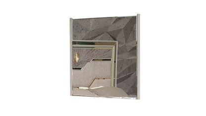 Omari Modern Beige Wood Mirror - 31" x 41.33"