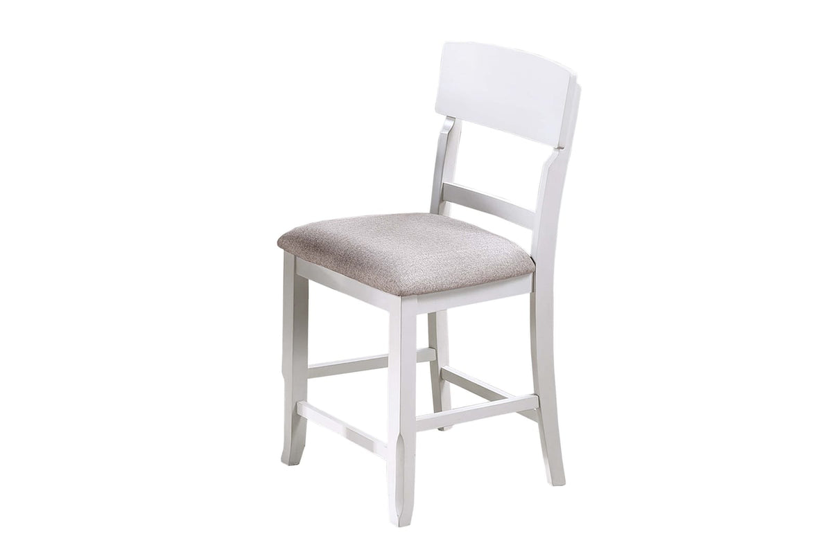 Antique White Round Dining Table with 6 Chairs