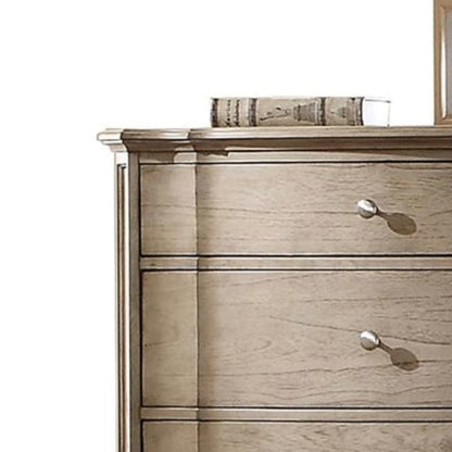 Elegant Taupe 5-Drawer Chest - Storage & Style for Bedroom