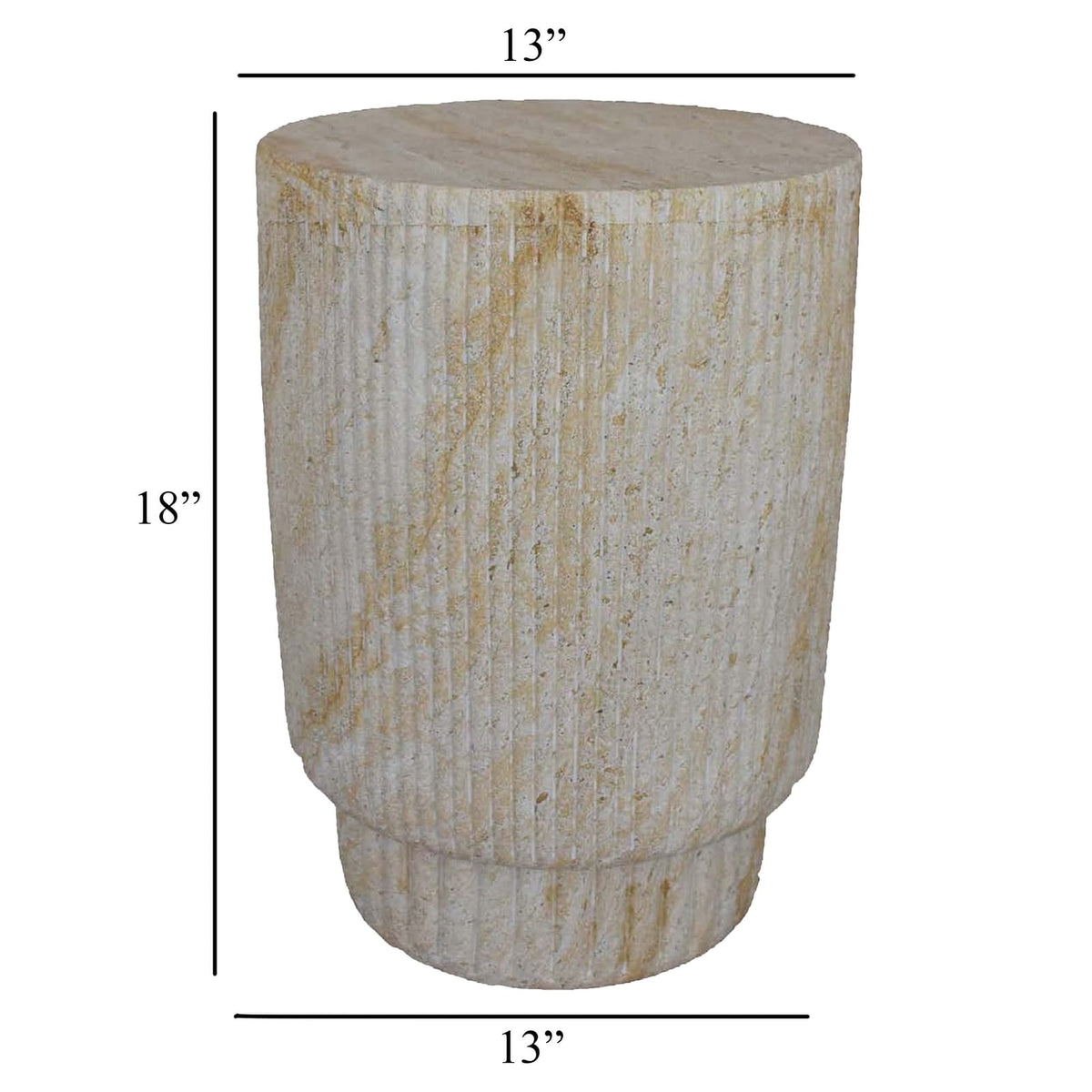 White Marble Resin Plant Stand Table - 18 Inch