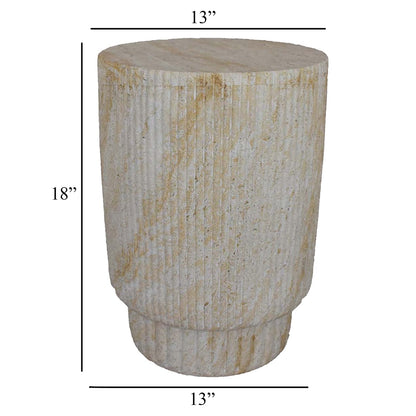 White Marble Resin Plant Stand Table - 18 Inch