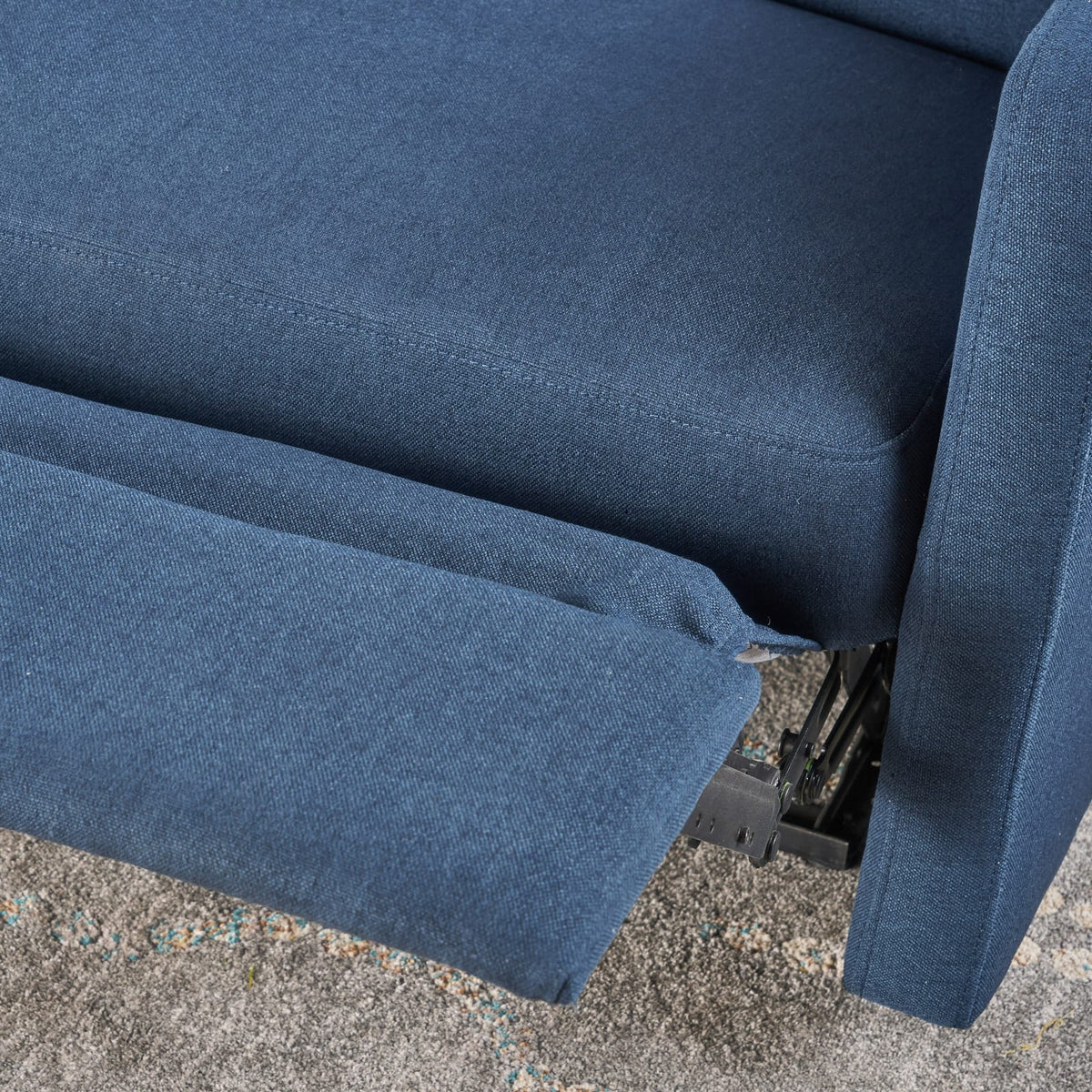 Navy Blue Fabric Loveseat Recliner - 64.25" D Reclining Sofa for Living Room