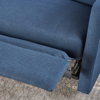 Navy Blue Fabric Loveseat Recliner - 64.25" D Reclining Sofa for Living Room