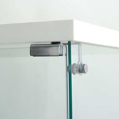 Glass Display Cabinet - 4 Shelves White for Home Office
