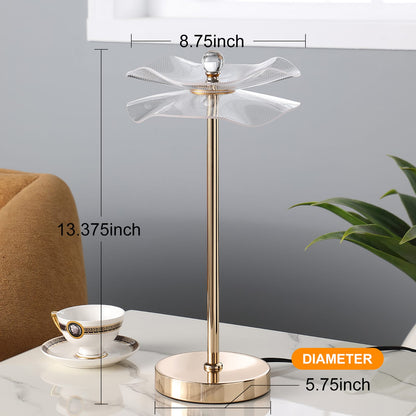 Led Acrylic Copper Gold Luminaire Table Lamp - Modern Bedroom Nightstand Desk Lamp