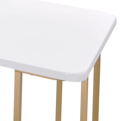 Estie White & Gold Finish Writing Desk - Work From Home Office Desk
