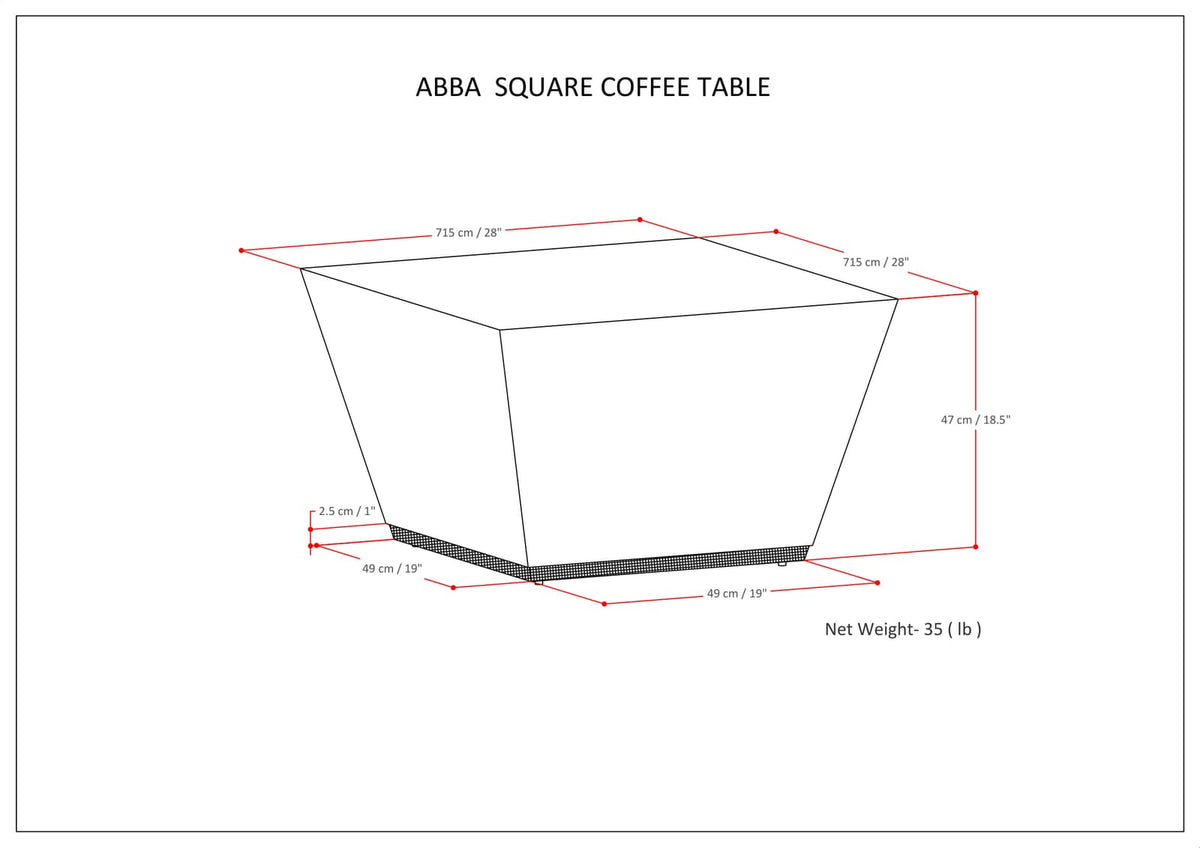 Silver Mango Wood Coffee Table - 28 Inch Square
