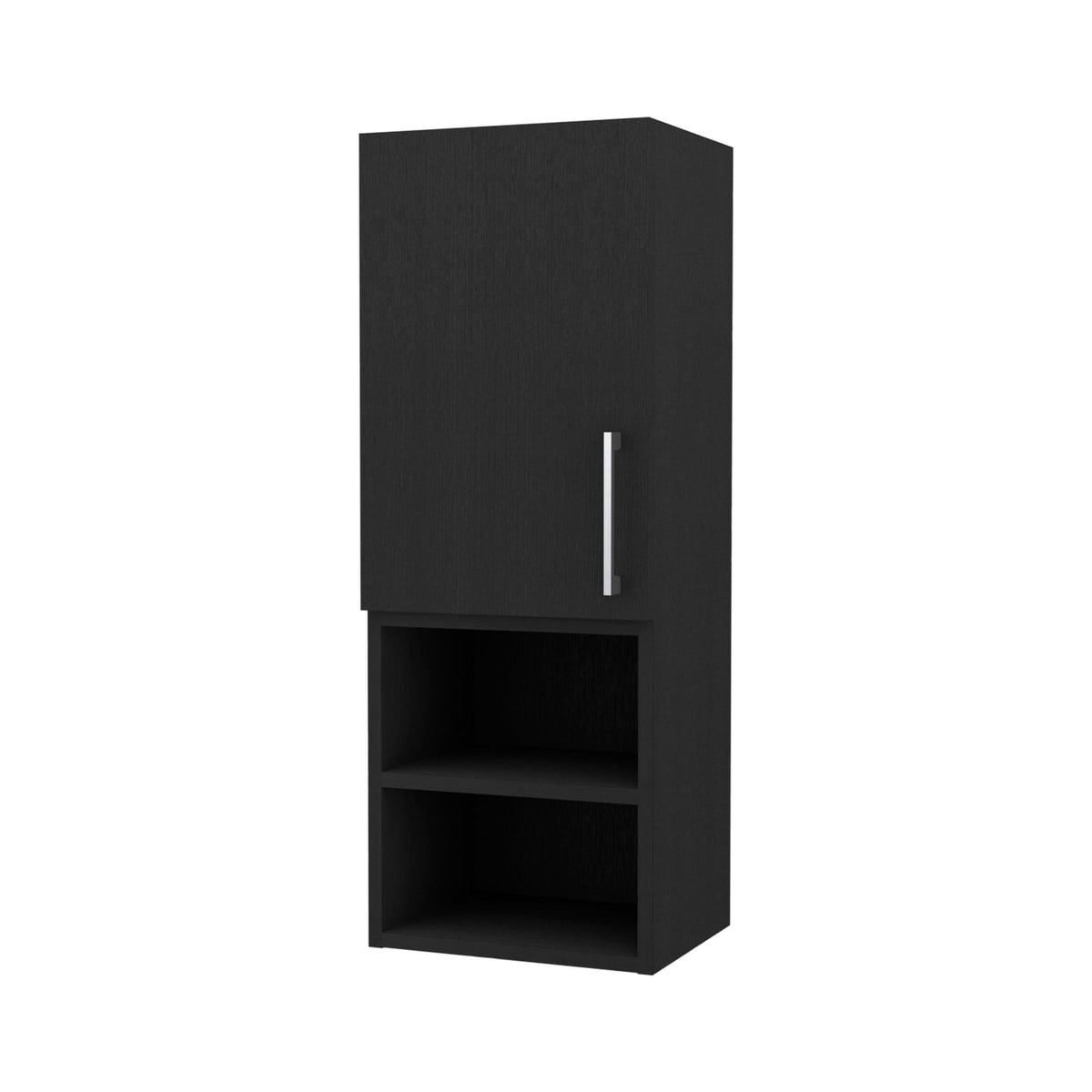 Wenge Particle Board Bathroom Storage Shelf with Metal Handle