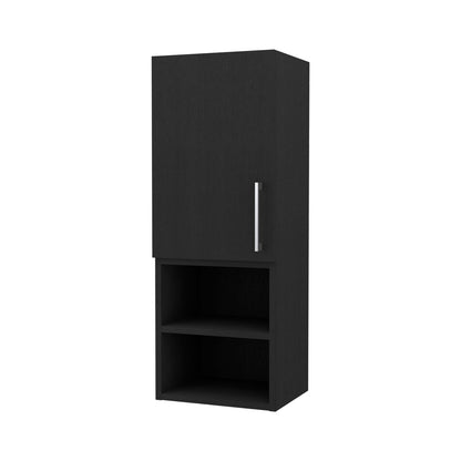 Wenge Particle Board Bathroom Storage Shelf with Metal Handle