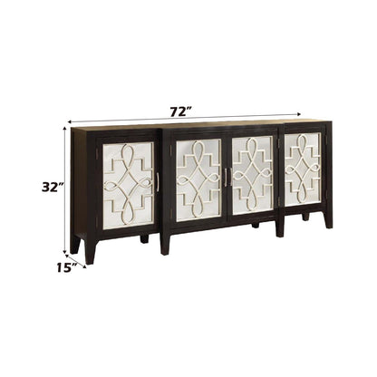 Kacia Antique Black Console Cabinet - 4 Door Storage